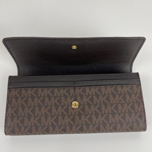 New Michael Kors Coated Canvas Logo Billfold Wallet - Picture 4 of 6